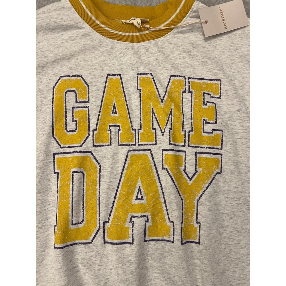 ee:some Sweater Women's Medium Gray Game Day Varsity Sweatshirt Pullover NWT - Picture 6 of 16